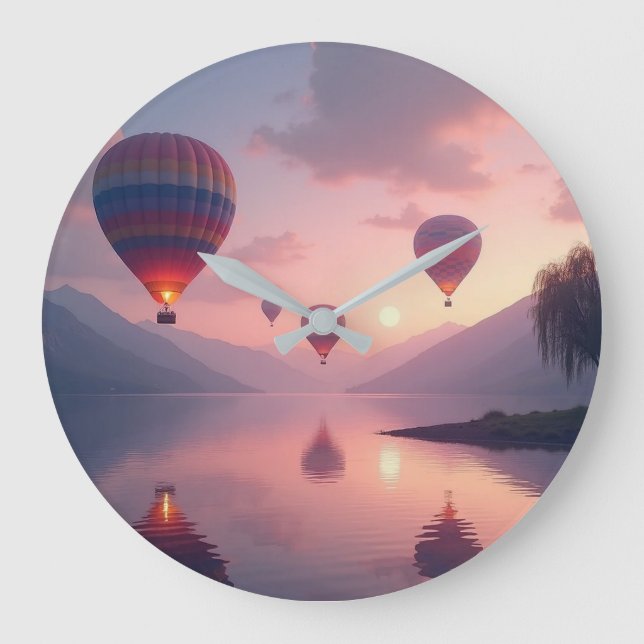 Balloon Adventure Dreams Large Clock (Front)