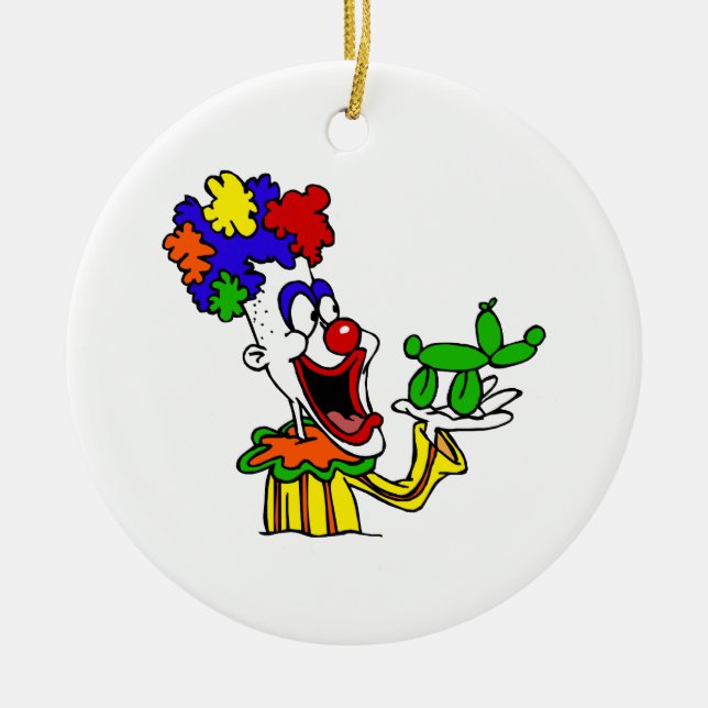 Balloon Animal Clown Ceramic Ornament (Front)