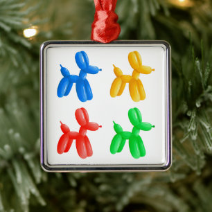 Balloon Animal Color Pattern – Kids & Clown Party  Metal Ornament