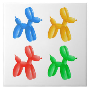 Balloon Animal Colour Pattern – Kids & Clown Party Ceramic Tile