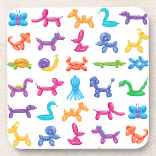 Balloon Animal Colour Pattern – Kids & Clown Party Coaster