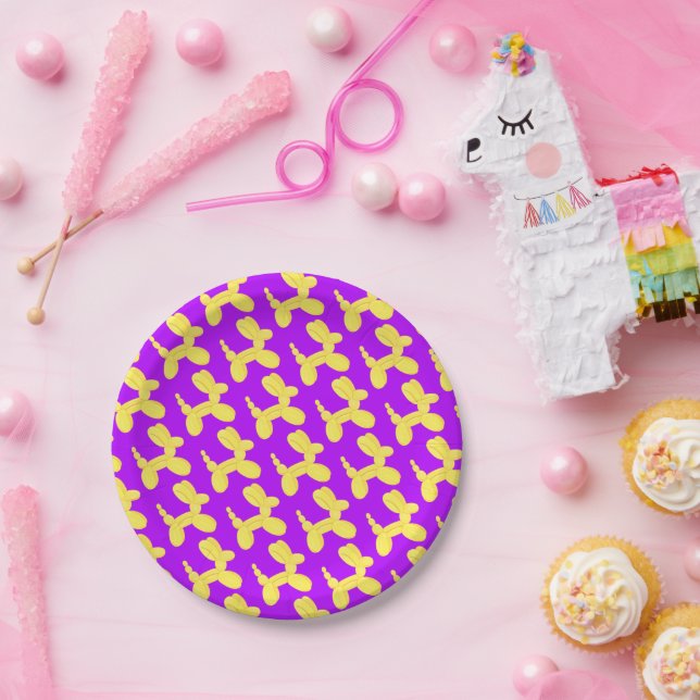 Balloon Animal Violet Paper Plate (Party)