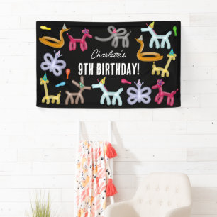 Balloon Animals Kids Birthday Party Theme Banner
