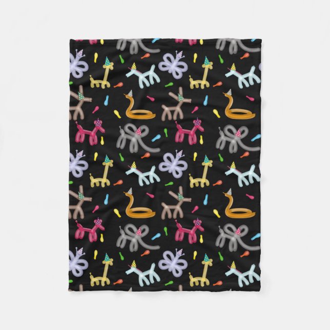 Balloon Animals Kids Party Theme Fleece Blanket (Front)