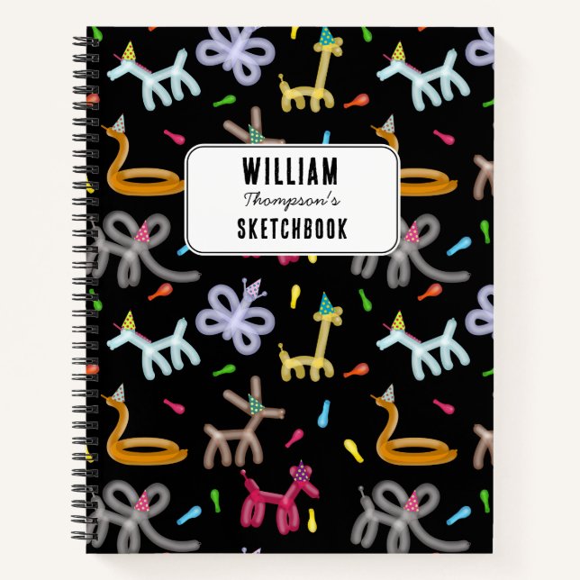Balloon Animals Kids Party Theme Notebook (Front)