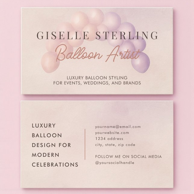 Balloon Arch Artist Pastel Business Card (Creator Uploaded)