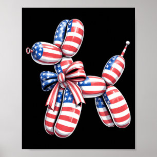 Balloon Artist American Balloon Dog USA Flag Poster