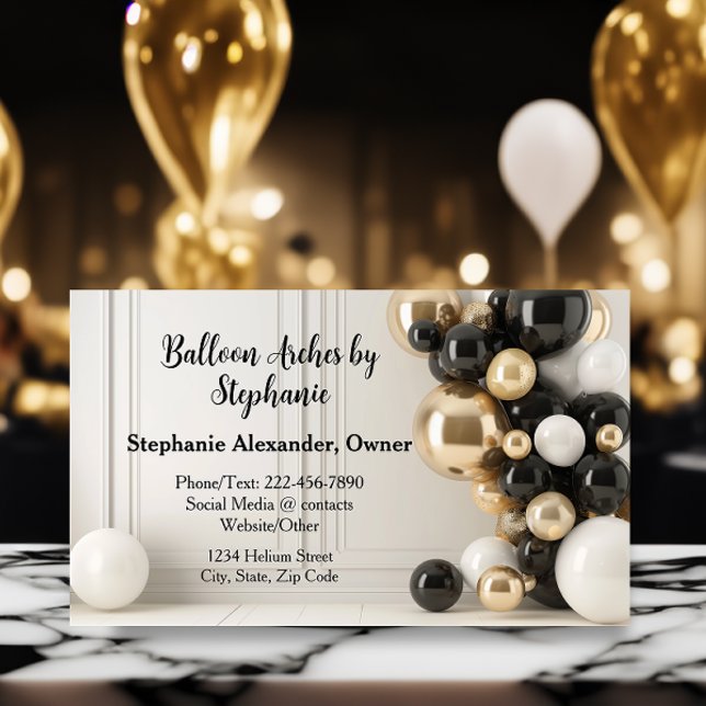 Balloon Artist Arch Designer Party Planner Business Card (Balloon artist arch party planner business card)