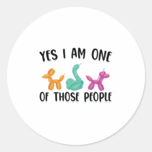Balloon Artists   Balloon Animals Hobby Gift Ideas Classic Round Sticker