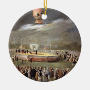Balloon Ascension in the Gardens of Aranjuez, c.17 Ceramic Tree Decoration