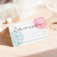 Balloon Baby Name Suggestions Card for Baby Shower