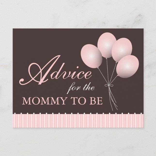 Balloon Baby Shower Advice for the Mummy to Be Card (Front)