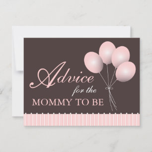 Balloon Baby Shower Advice for the Mummy to Be Card