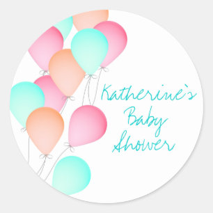 Balloon Baby Shower Classic Round Sticker