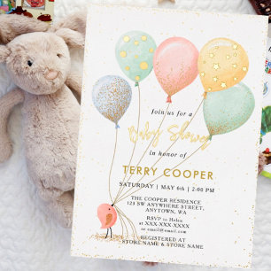 Balloon baby shower watercolor