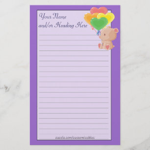 Balloon Bear Stationery