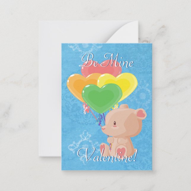 Balloon Bear Valentine Cards (Front)