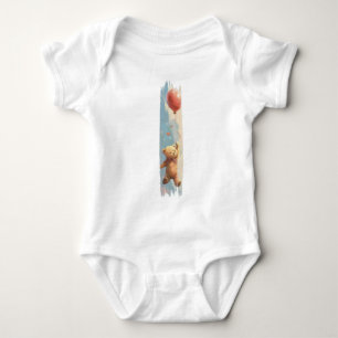 Balloon Bear's Journey Brushstroke Baby Bodysuit