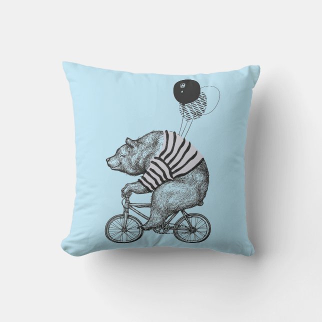 Balloon Bicycle Bear Cushion (Front)