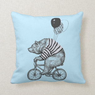 Balloon Bicycle Bear Cushion