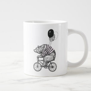 Balloon Bicycle Bear Large Coffee Mug