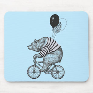 Balloon Bicycle Bear Mouse Pad
