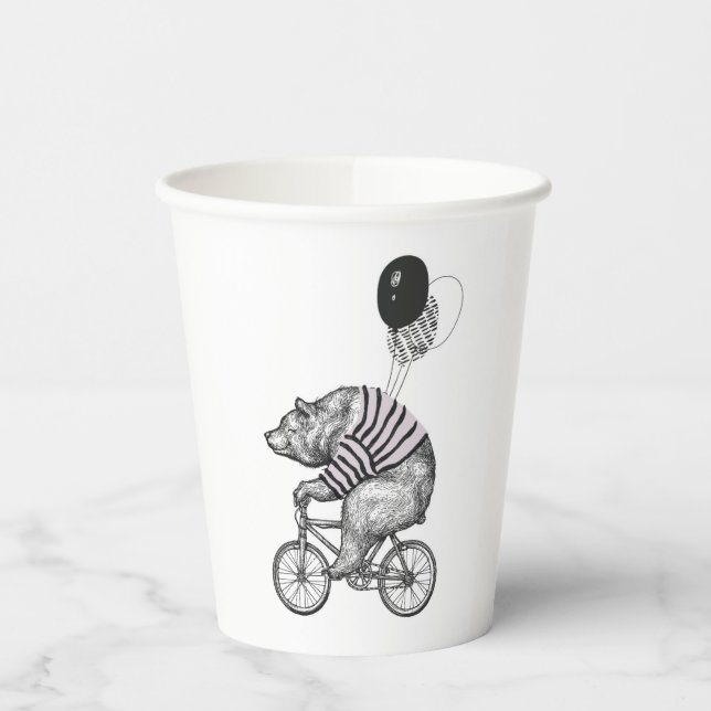 Balloon Bicycle Bear Paper Cups (Left)