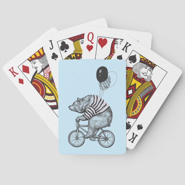 Balloon Bicycle Bear Playing Cards (Back)