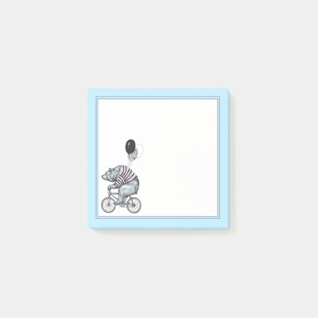 Balloon Bicycle Bear Post-it Notes (Front)