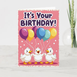 Balloon Birds Birthday Card