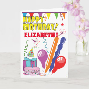 BALLOON birthday card for kids fun