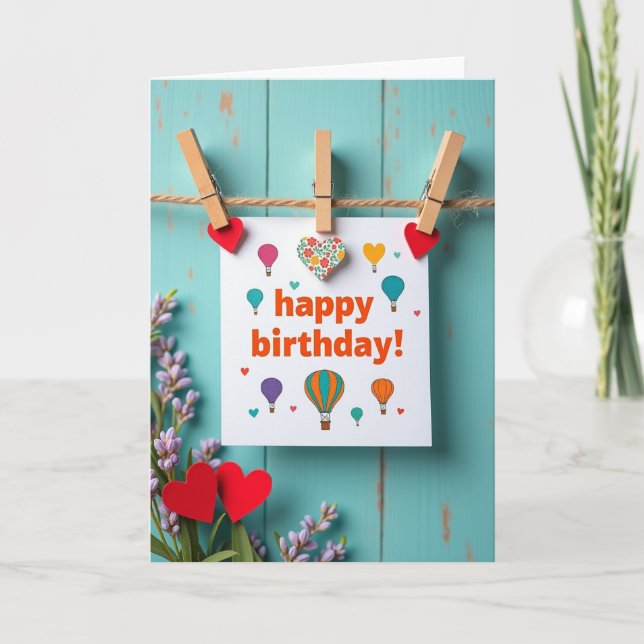 Balloon Birthday Celebration Card (Front)