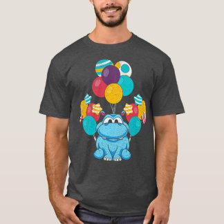 Balloon Birthday Hippo Hippopotamus T-Shirt