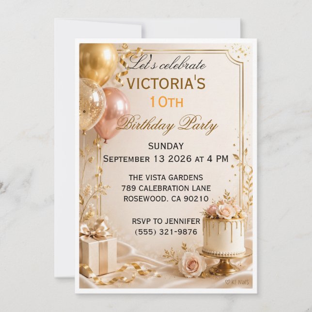Balloon Birthday Invitation (Front)