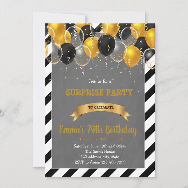Balloon birthday party invitation (Front)