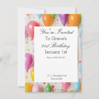 Balloon Birthday Party Invite