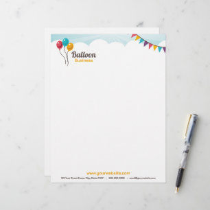 Balloon Birthday Party Letterhead