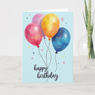 Balloon Birthday Wishes Card