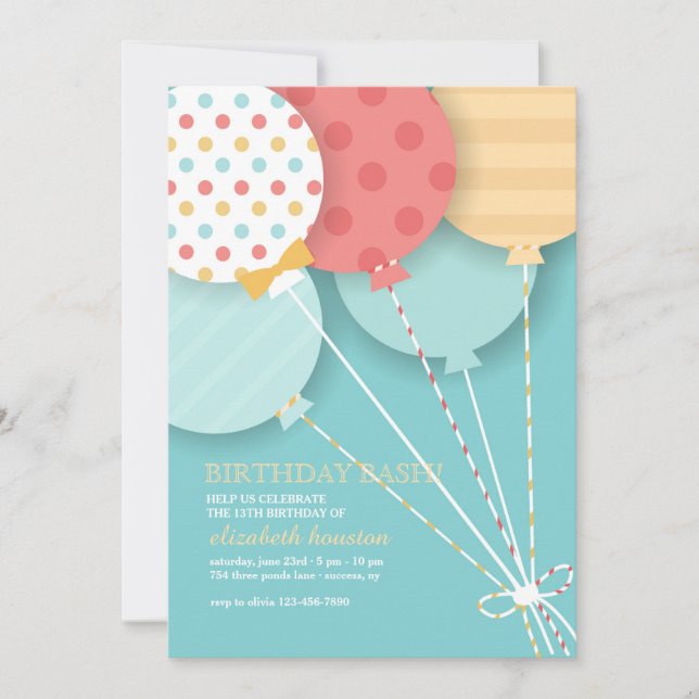 Balloon Bouquet 2 Invitation (Front)