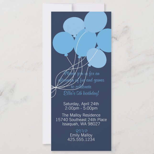 Balloon Bouquet Party Invitation (Front)