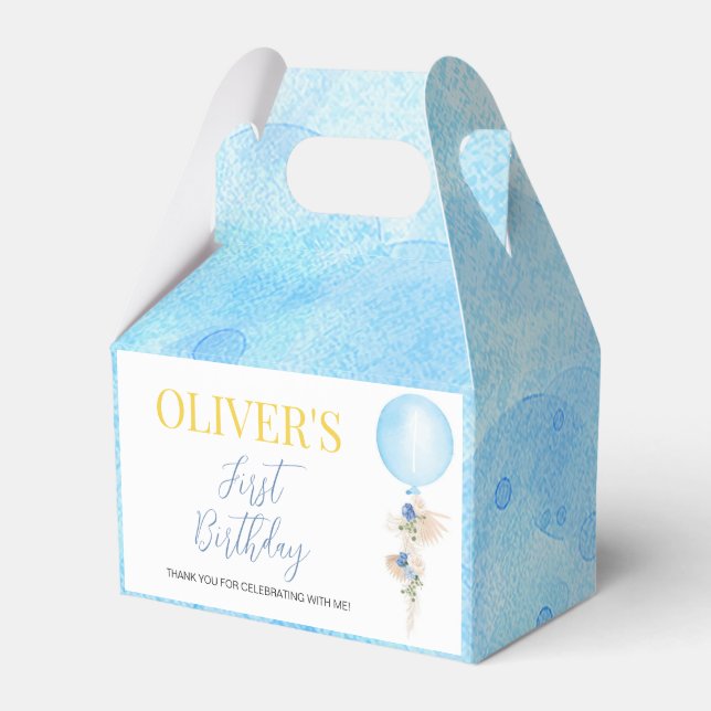 Balloon Boy Birthday Favour Box (Front Side)