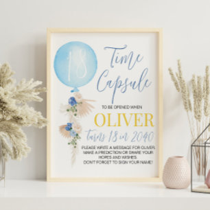 Balloon Boy Birthday Time Capsule Sign