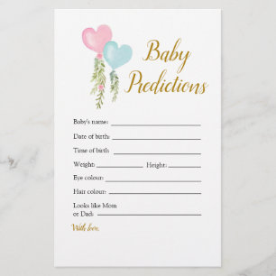 Balloon Boy or Girl Gender Reveal Baby Predictions