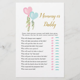 Balloon Boy or Girl Gender Reveal Mummy or Daddy