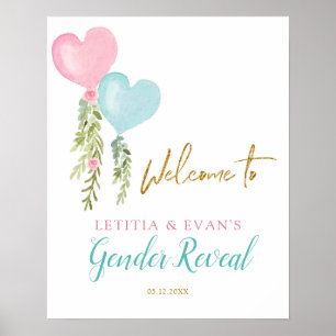 balloon boy or girl Gender Reveal Welcome Sign