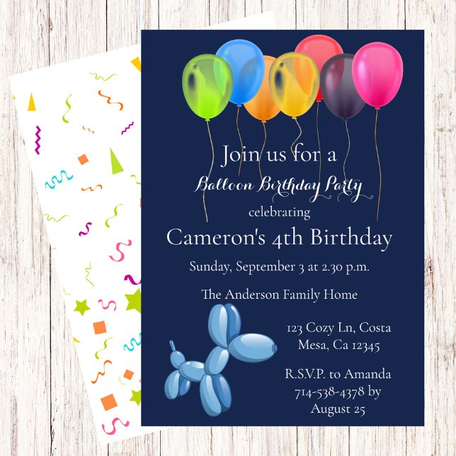 Balloon Bunch Birthday Party Invitation (Creator Uploaded)