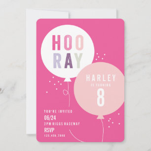 Balloon bunch kids birthday party invitation