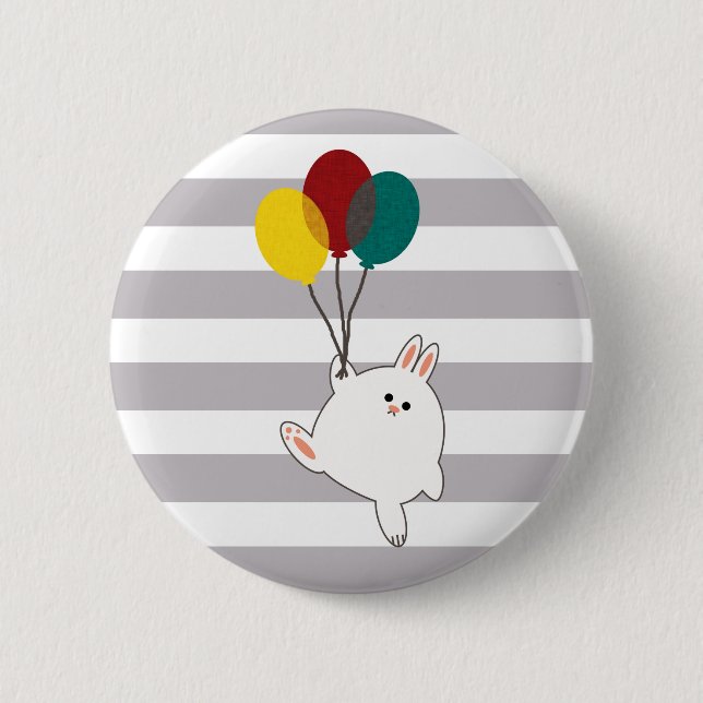 Balloon Bunny 6 Cm Round Badge (Front)