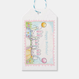 Balloon Bunny gift tag