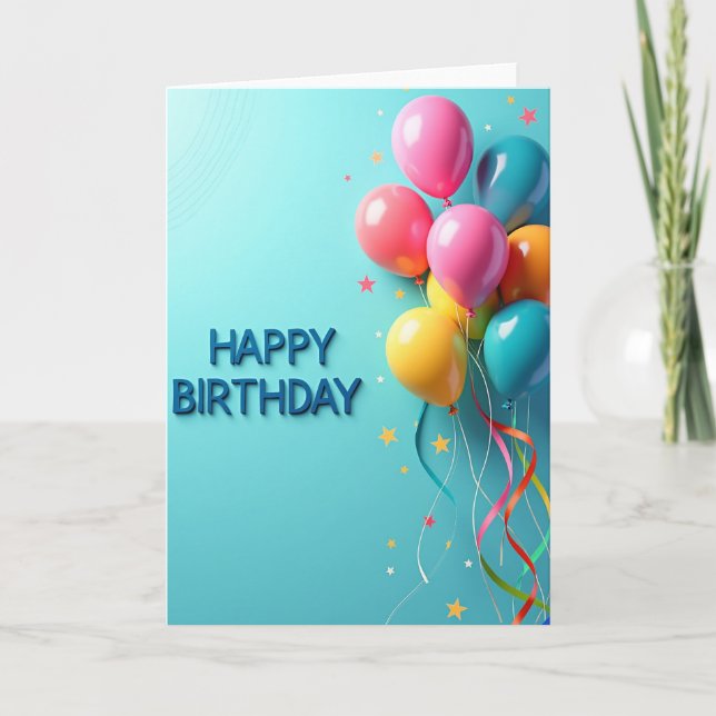 Balloon Burst Birthday Card (Front)